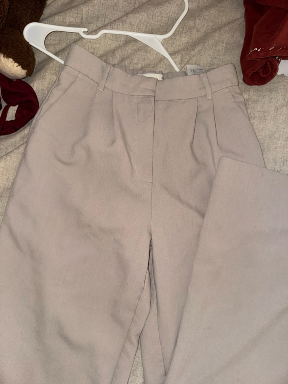 High-Rise Wide Leg Trouser in Light Taupe